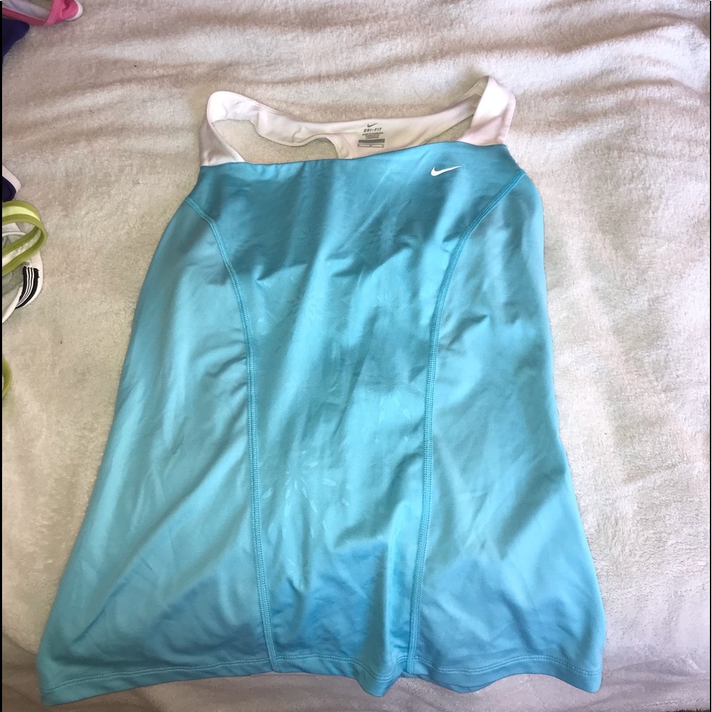 Light blue and white Nike tank